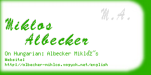 miklos albecker business card